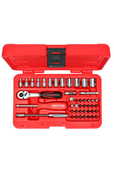 İzeltaş 45 Parça 1/4" Altı Köşe Lokma Ve Bits Anahtar Takımı - Full Set Çantalı