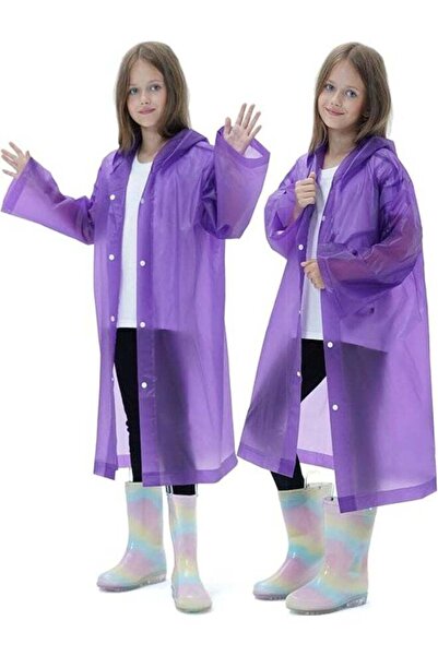 festive Raincoat for Kids, EVA Coat Reusable Poncho Jacket for Boys and Girls 6-13 Years Old