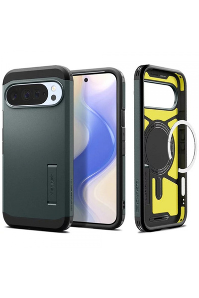 Spigen Magsafe case for google pixel 10 pro xl, spigen, tough armor, green