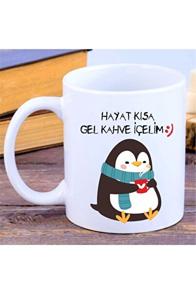 Mio Life Life is Short Come Let's Drink Coffee Penguin Mug
