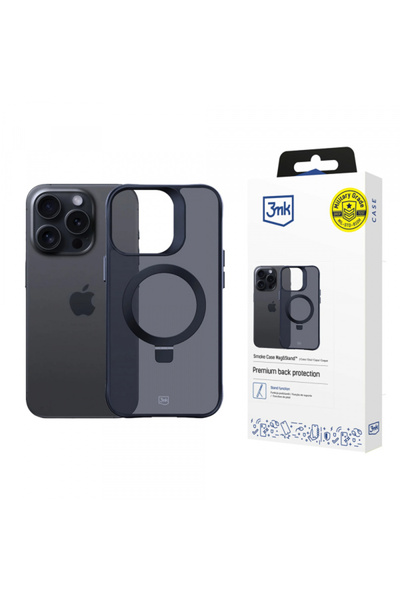 3MK Husa MagSafe pentru Apple iPhone 16 Pro Max, 3MK, Smoke MagStand, Neagra