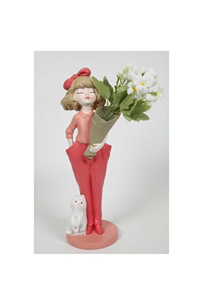 Vitale مزهرية فتاة القط الوردية 48 سم AK.KZ0060