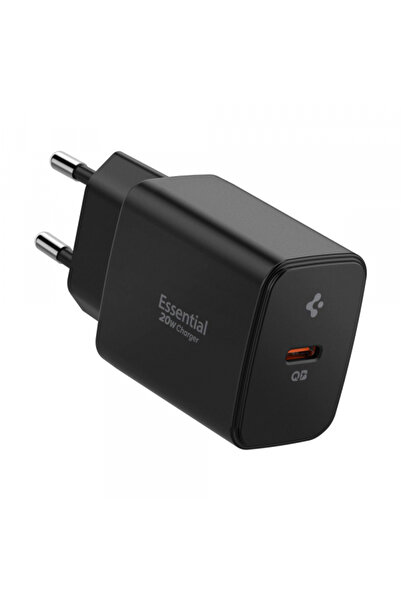 Spigen Essential Power Adapter, 20W, 3A, 1 x USB-C, Black