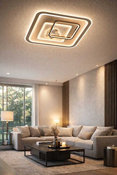 AURA LIGHTING Plafonyer 4 Renk LED Modern Kumandalı Avize Gece MODLU