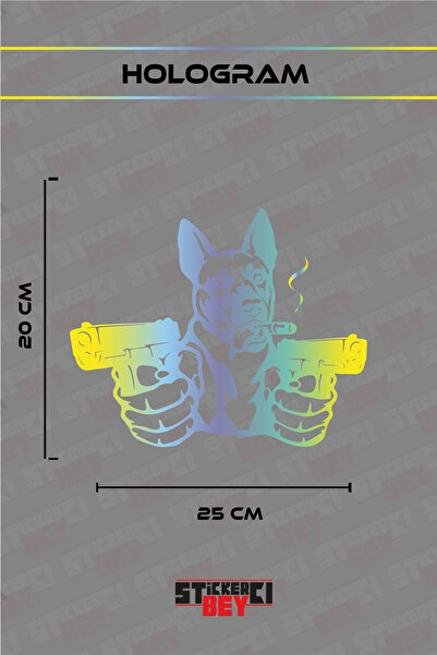 STİCKERCI BEY ملصق سيارة على شكل كلب مسلح ودراجة نارية وكمبيوتر محمول وخوذة (...