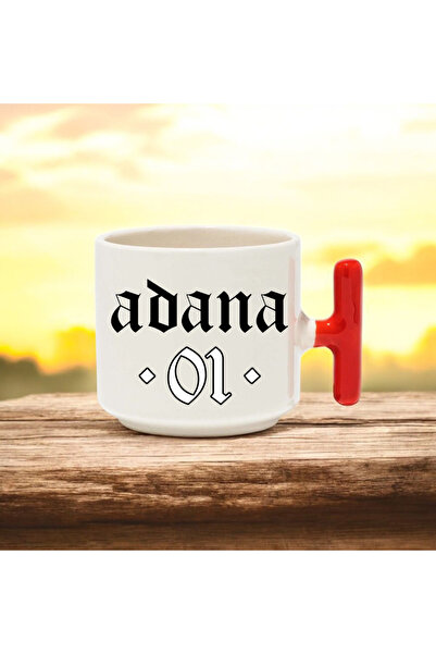 BB TRADE كوب سيراميك مطبوع بتصميم أديانة 01 بمقبض أحمر 250 مل