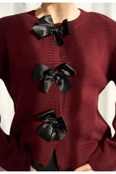 Serpirella Butik Bow Detailed Cardigan