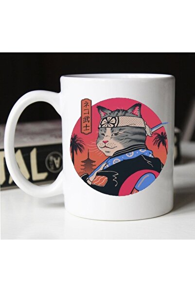 Mio Life كوب كاتانا ساموراي على شكل قطة