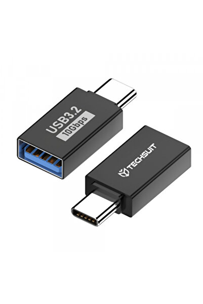 Techsuit Adaptor OTG USB-C - USB-A A14 AluCoreX, Negru