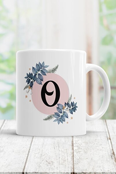 Mio Life White O Letter Printed Mug