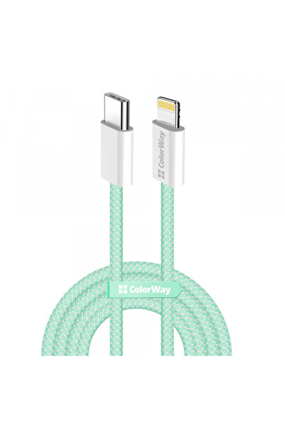 ColorWay Cablu Date si Incarcare USB-C - Lightning CW-CBPDCL061, 27W, 1m, Verde