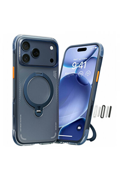 TORRAS Husa pentru Apple iPhone 17 Pro, Torras, Ostand Spin Air, Albastra