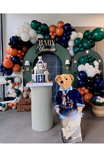 Çemrek Süs Parti مجموعة سلسلة بالونات باللون الأخضر الداكن والأزرق الليلي وال...