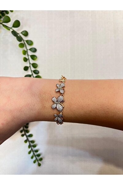 Betüştakıevi Butterfly and Stone Detailed Bracelet - Rosegold