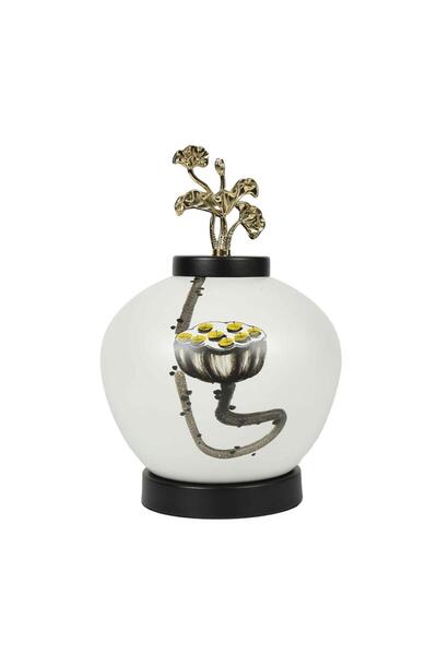 Vitale مزهرية اللوتس الليلية مع غطاء 20*29 سم AK.KU0021