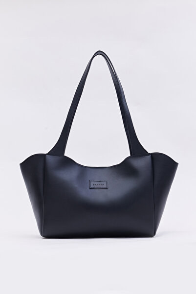 Shanta Μαύρη τσάντα χειρός και ώμου από συνθετικό δέρμα μεγάλου όγκου D45 με ...