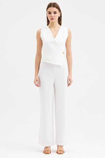 Lijuri Double-Breasted Detailed V-Neck Jumpsuit 1378 R6-K-K4