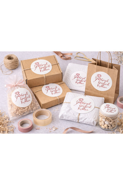 EcoNest Sticker Kuşe 108 Adet – Beyaz Çiçekli Thank You – Yuvarlak Kesim 3,7 ...