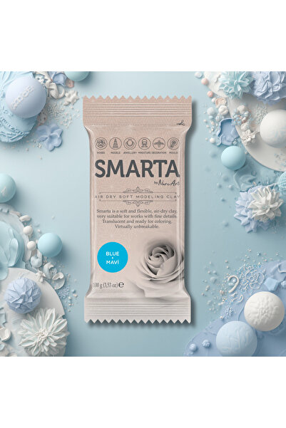 Smarta HAVAYLA KURUYAN MODELLEME KİL HAMURU MAVİ - 100 GR