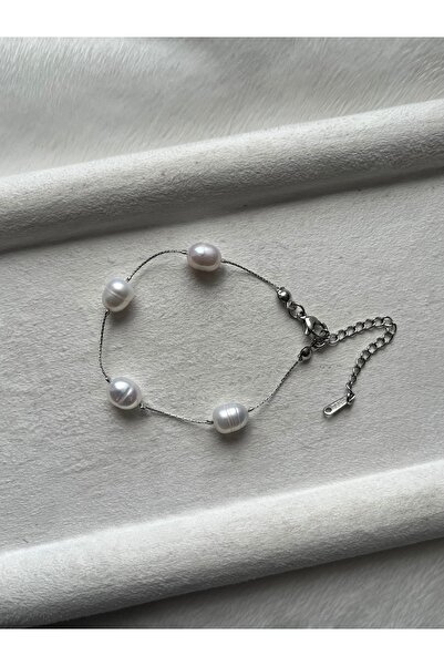 Pel Design Real Pearl Handmade Steel Bracelet 316L Steel