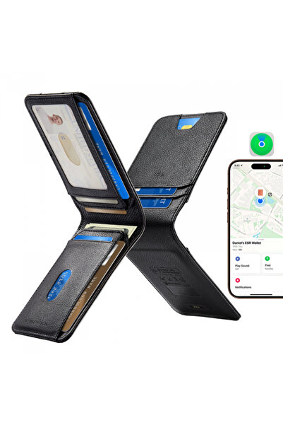 ESR Portofel Classic Geo cu functie Find My si Protectie RFID, Negru