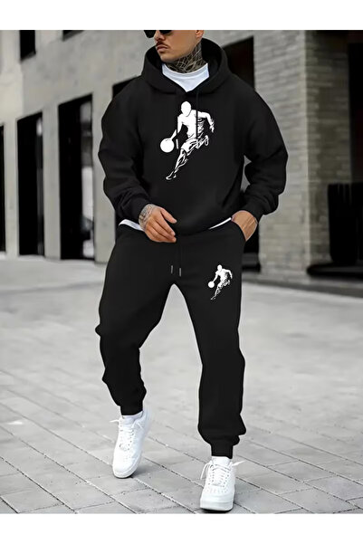 Sweet Cotton Men's winter basketball tracksuit set - top and bottom