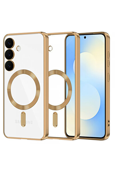 Techsuit MagSafe Case for Samsung Galaxy S25 FE, Techsuit, Luxury Crystal, Gold