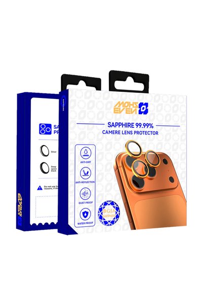 Mohseven iPhone 14 Pro Compatible Sapphire Anti Reflective Camera Lens Protector Orange