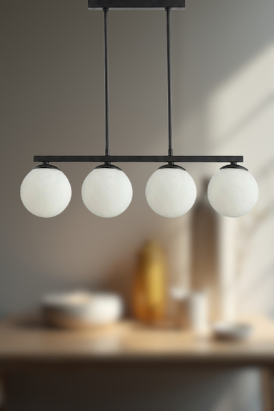 RONİSU AYDINLATMA Velarion Sarkıt 4'lü Camlı Avize - Şık Tasarımlı Modern Avize