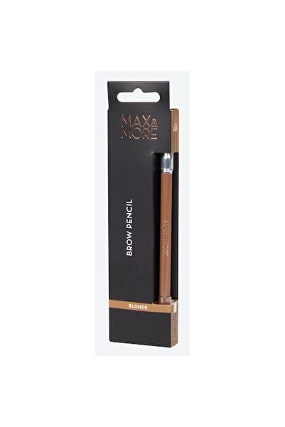 max&more Max & More Eyebrow Pencil, Blonde, 1.2 g, Vegan, with Brush and Sharpener