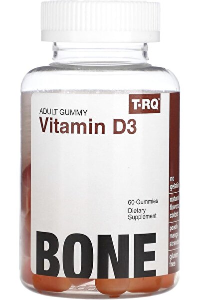 TRQ حلوى فيتامين د3 من تي. آر كيو (مكملات غذائية)، بنكهات طبيعية من الخوخ وال...