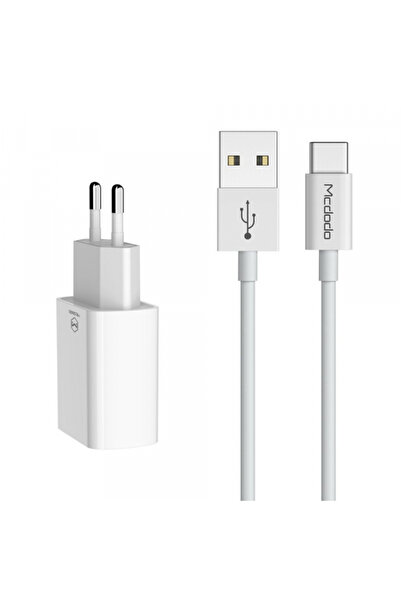 Mcdodo Incarcator Retea Cu Cablu USB-C CH-6721 Offer, 12W, 2.4A, 2 x USB-A, Alb