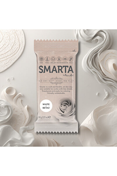 Smarta HAVAYLA KURUYAN MODELLEME KİL HAMURU BEYAZ - 100 GR