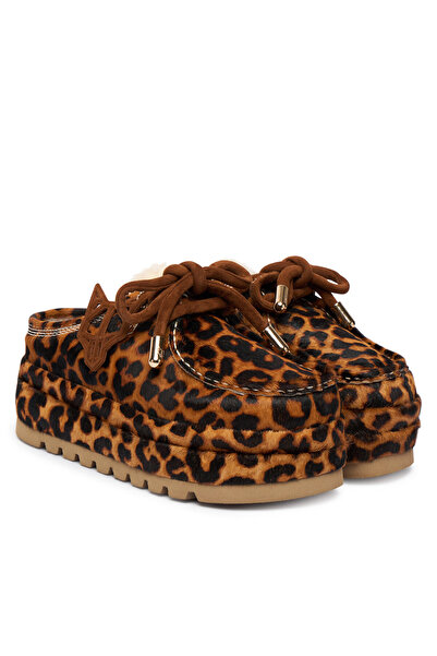 NAKED WOLFE Papuci de damă Blizzard din piele întoarsă/pielea de mouton cu im...