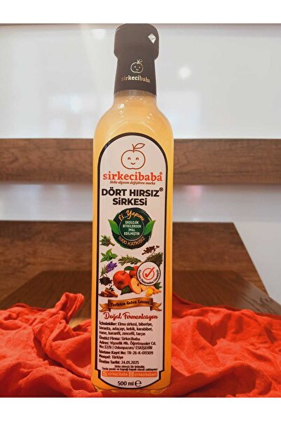 sirkecibaba El Yapımı Dört Hırsız Sirkesi 500 ml