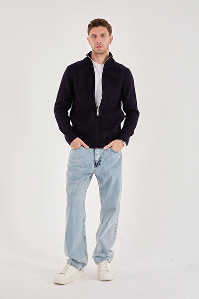 Rocqerx X-5003 Zippered Knitwear Cardigan