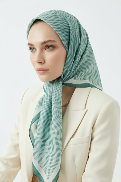 Akel وشاح ربيعي بنمط مخطط بيضاوي