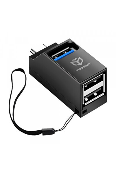Techsuit Hub USB-C H10 EchoLink, 3in1, Negru
