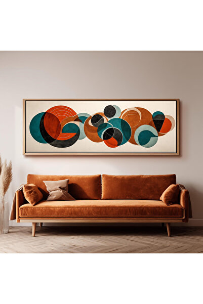 woodhomeworks Tek Parça Gerçek Ahşap Yatay Panorama Çerçeveli Tablo fırça dar...