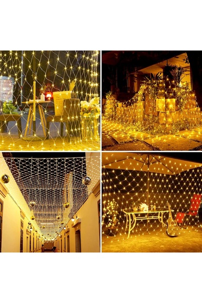 Generic Decorative net lighting, 3x2m, for parties, weddings, holidays, Ramadan, or camping trips.