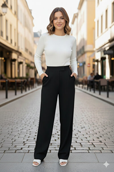 mooishan Novel Women's High Waist Velcro Waist Palazzo Pants