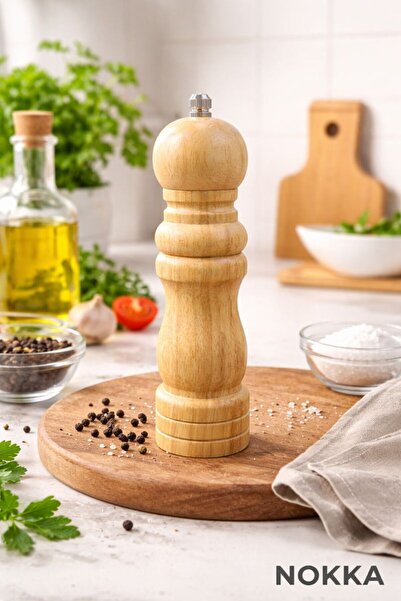 NOKKA Bambu Gövdeli Komple Ahşap Tuz Karabiber Değirmeni Baharat Öğütücüsü Bü...