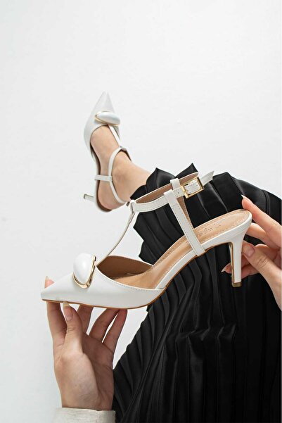 Roshin Shoes New Season Artificial Leather Comfortable Color White Thin Heel 7cm