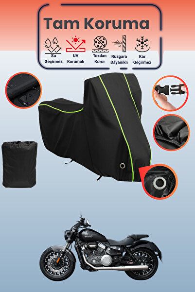 Dokaca Neo Siyah Neon Fitilli Kilit Uyumlu Yuki Benda Rock 250 Uyumlu Motosik...