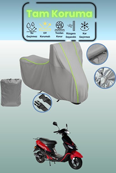 Dokaca Neo غطاء دراجة نارية رمادي نيون قماش مجدّل أرورا AR 50-10 توروس متوافق...