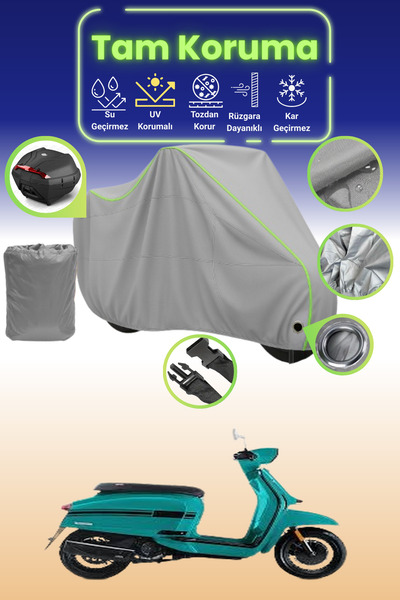 Dokaca Neo غطاء دراجة نارية رمادي نيون قماش مجدّل متوافق مع دراجة نارية لامبر...