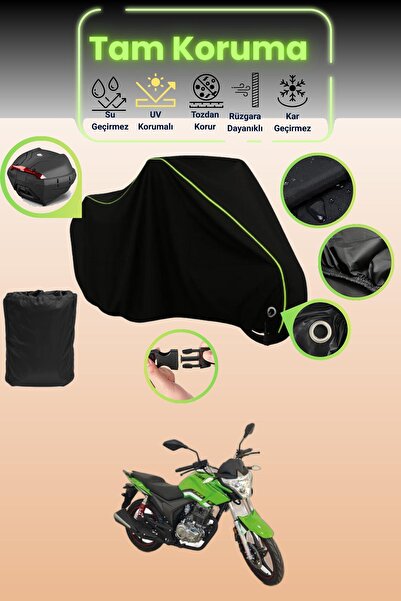 Dokaca Neo غطاء دراجة نارية متوافق مع Kuba CR1 باللون الأسود النيون قماش مجدّ...