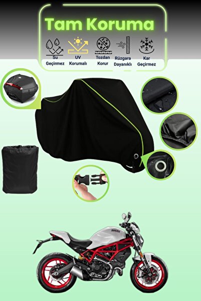 Dokaca Neo حقيبة خلفية وقفل أسود نيون قماش مجدّل متوافقة مع دراجة دوكاتي مونس...