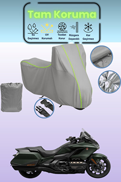 Dokaca Neo غطاء دراجة نارية رمادي نيون قماش مجدّل هوندا جولدوينج GL 1800 DCT ...