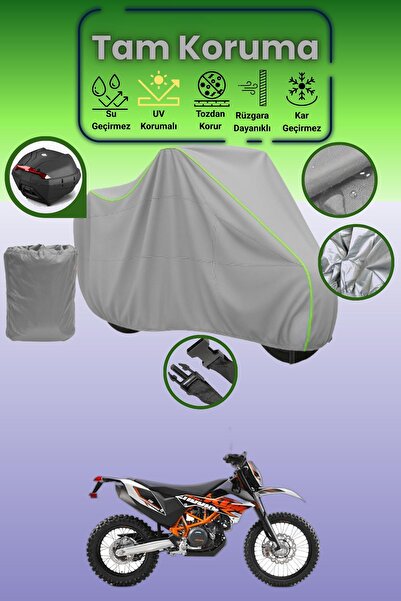 Dokaca Neo حقيبة خلفية رمادية نيون قماش مجدّل متوافقة مع KTM 690 Enduro R، غط...